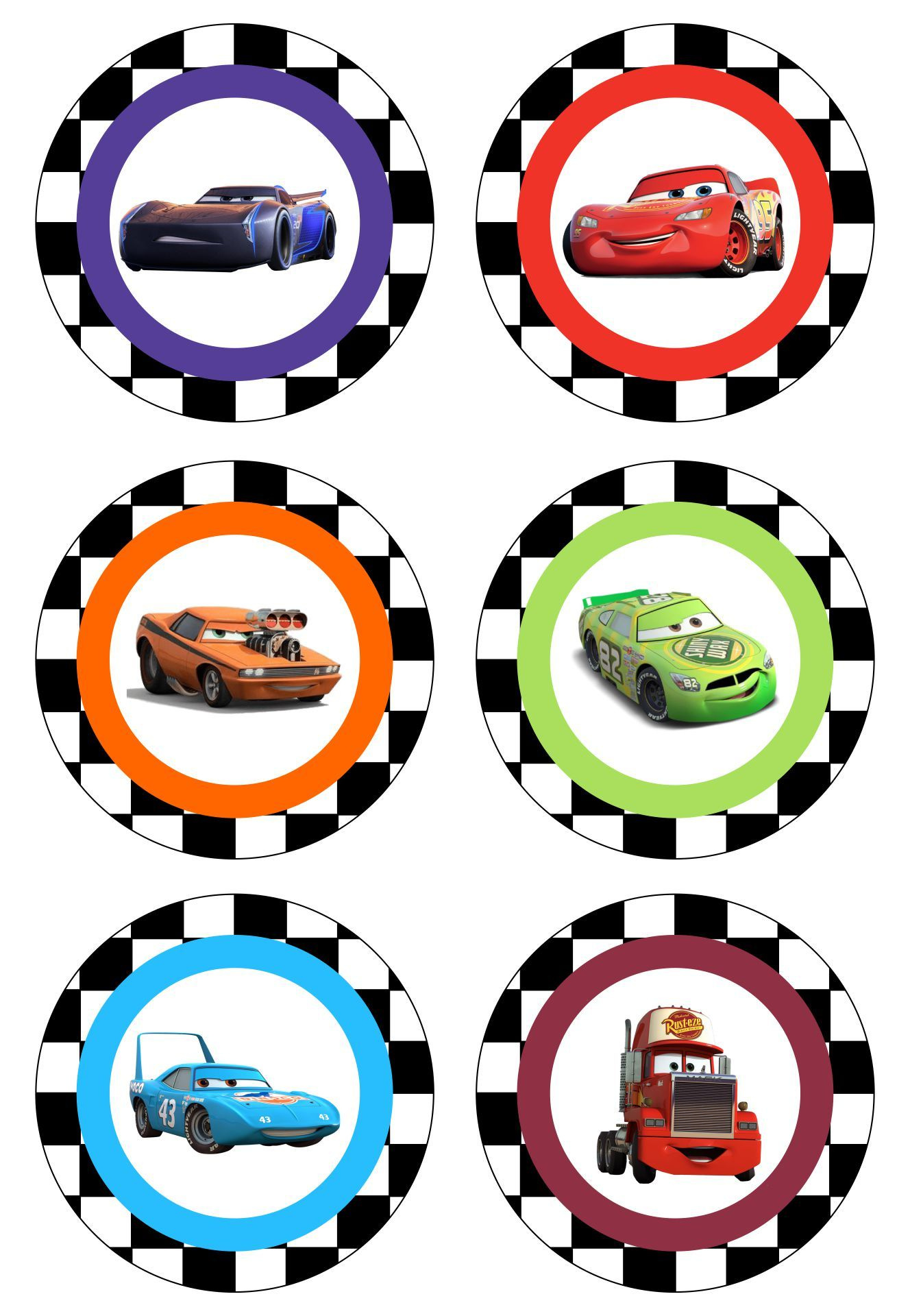 Disney Cars Cake Toppers - 10 Free Pdf Printables | Printablee inside Free Printable Disney Cars Stickers