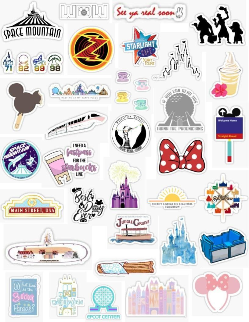 Disney World Stickers throughout Disney Parks Stickers Printable