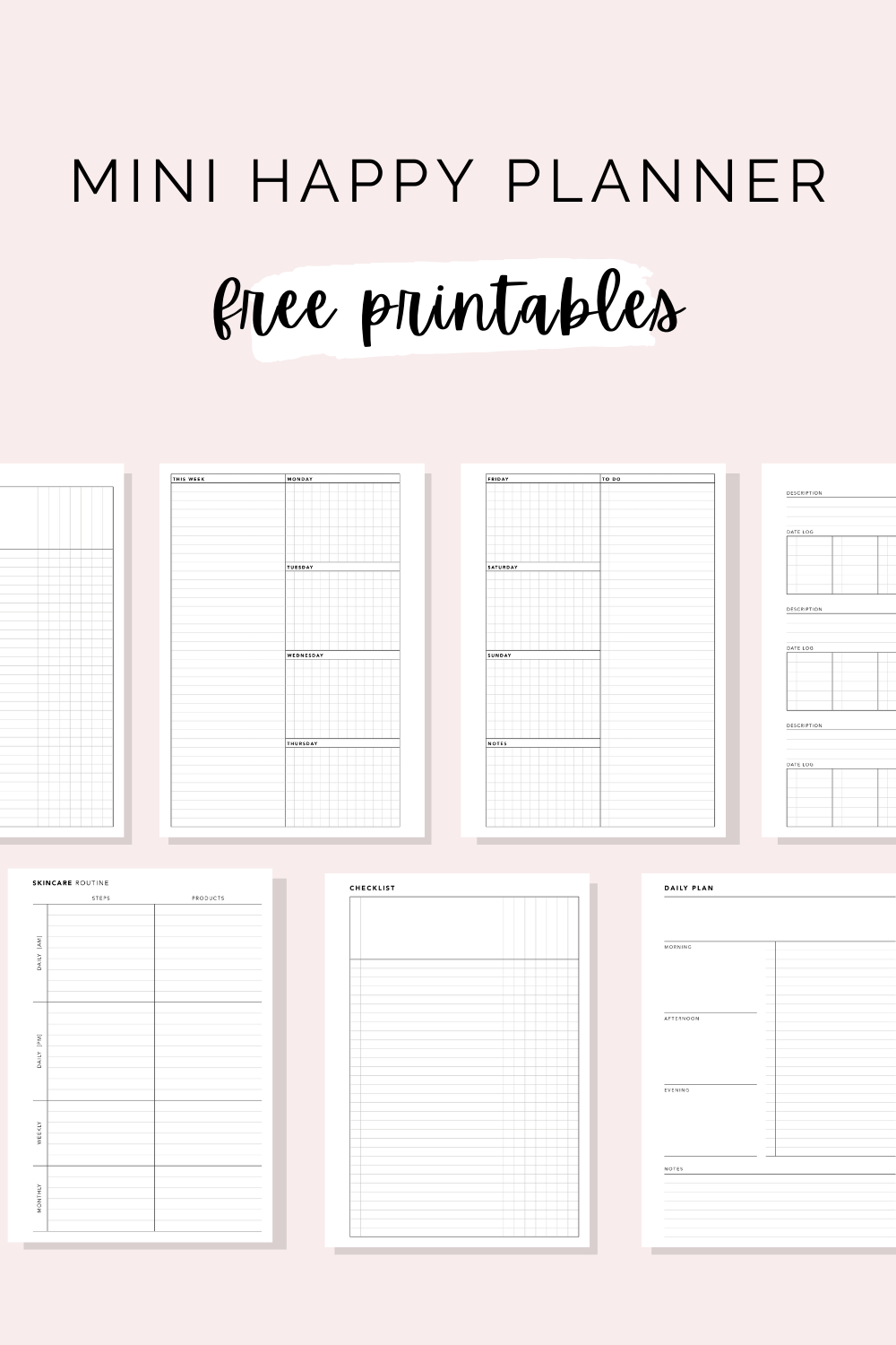 Free Mini Happy Planner Printables with regard to Free Printables For The Happy Planner