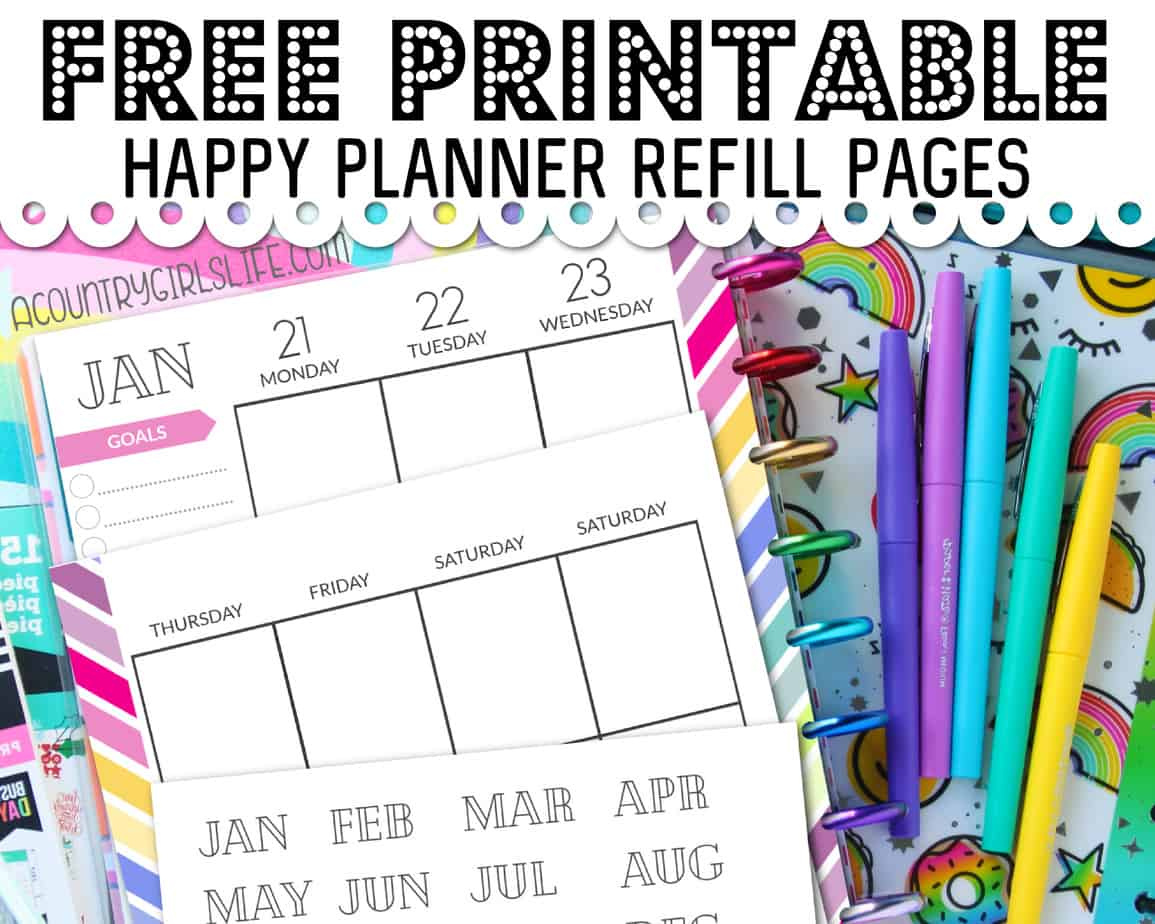 Free Printable Happy Planner Refill Pages {Classic Sized} - A inside Free Printables For The Happy Planner