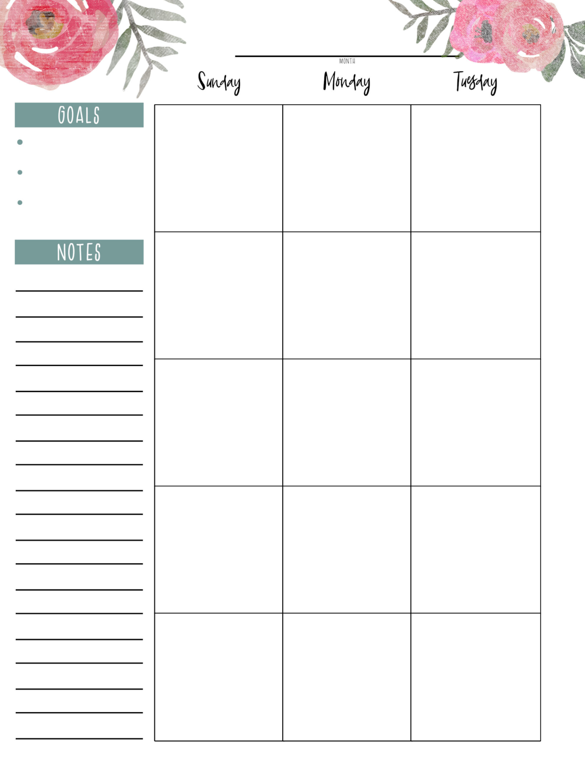 Happy Planner Free Printable Pages - Floral - Paper Trail Design throughout Free Printables For The Happy Planner