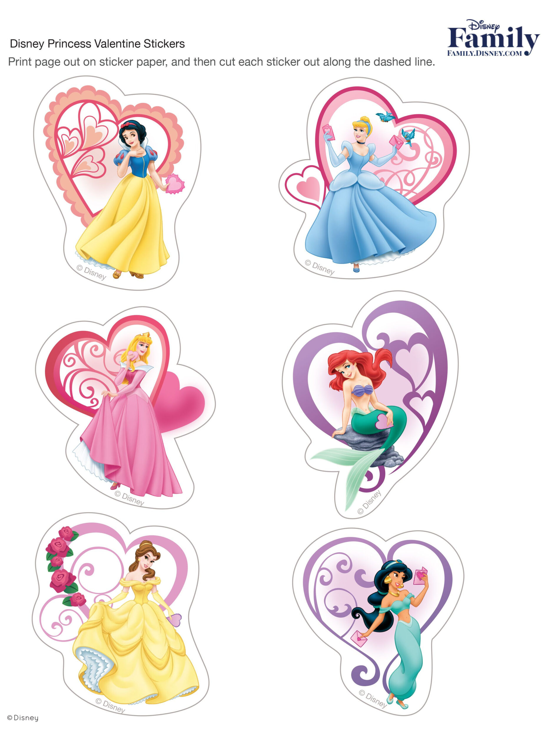 Pin Page throughout Free Printable Disney Princess Stickers