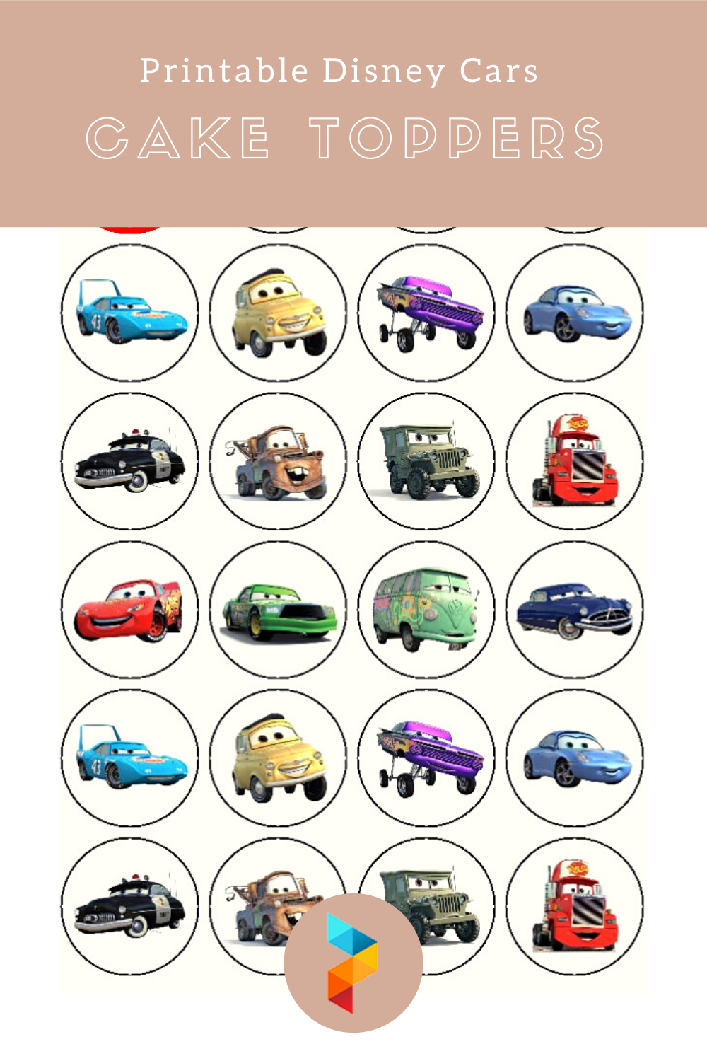 Printable Disney Cars Cake Toppers within Free Printable Disney Cars Stickers