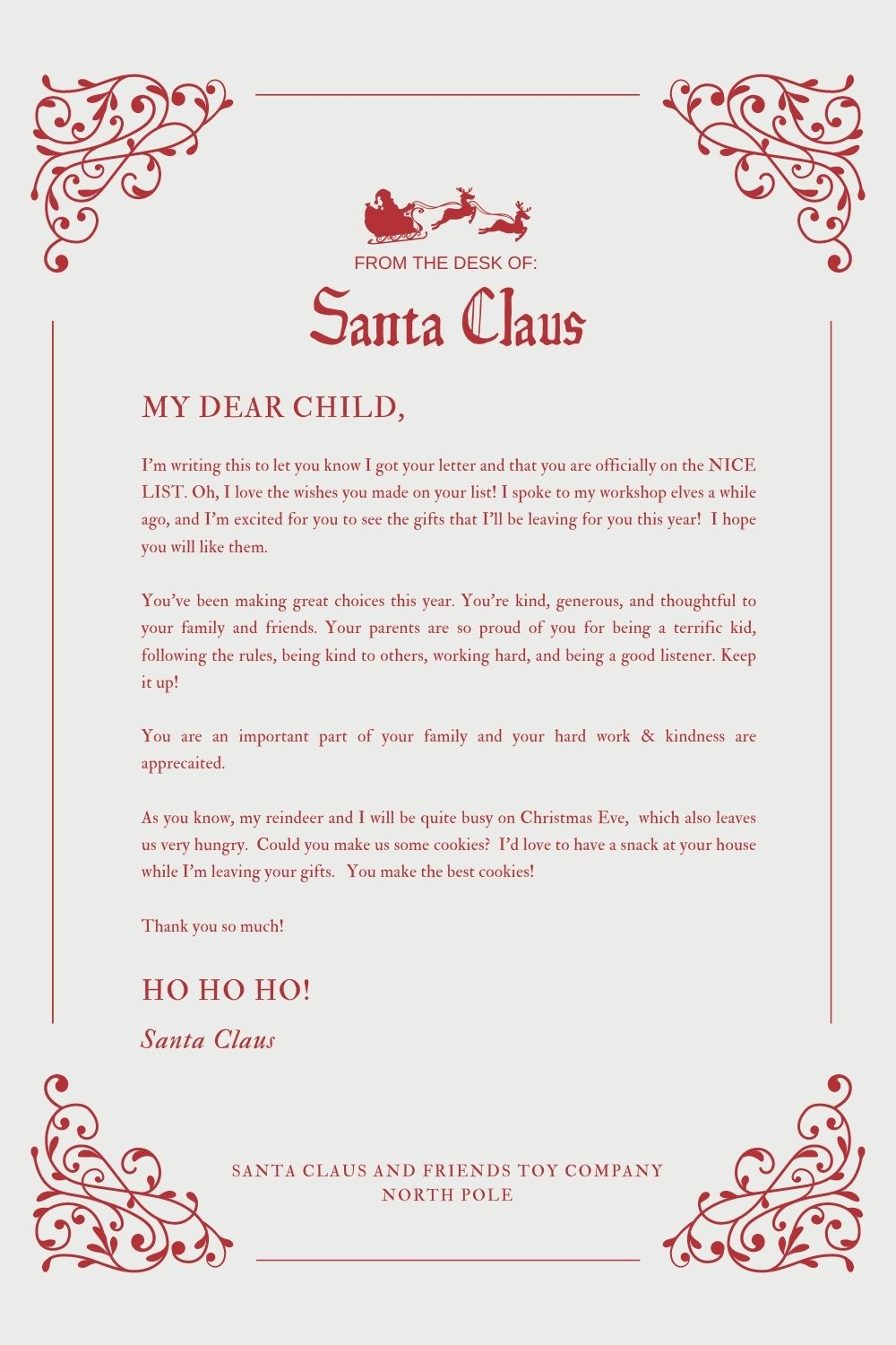 30+ Free Santa Letter Templates To Print &amp;amp; Use (Right Now!) - Your with Free Printable Letter From Father Christmas