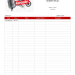 40 Sign Up Sheet / Sign In Sheet Templates (Word & Excel) Intended For Free Printable Karaoke List Templates