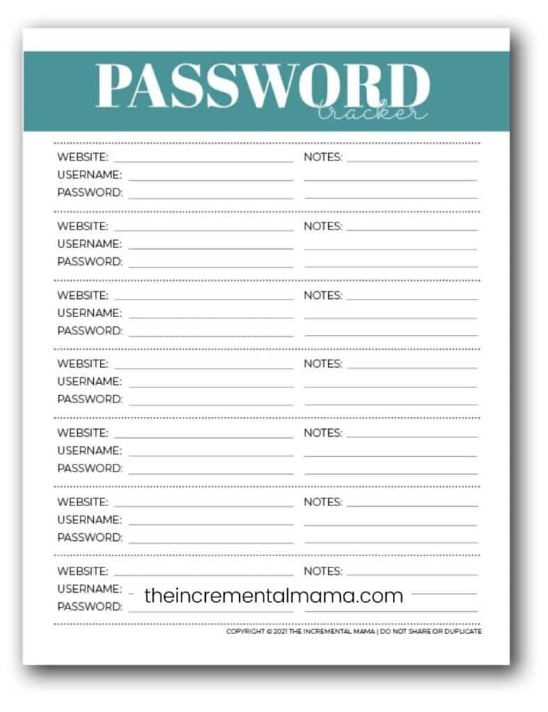 7 Free Printable Password Keeper Printables To Download Instantly pertaining to Printable Password Log App Free Download