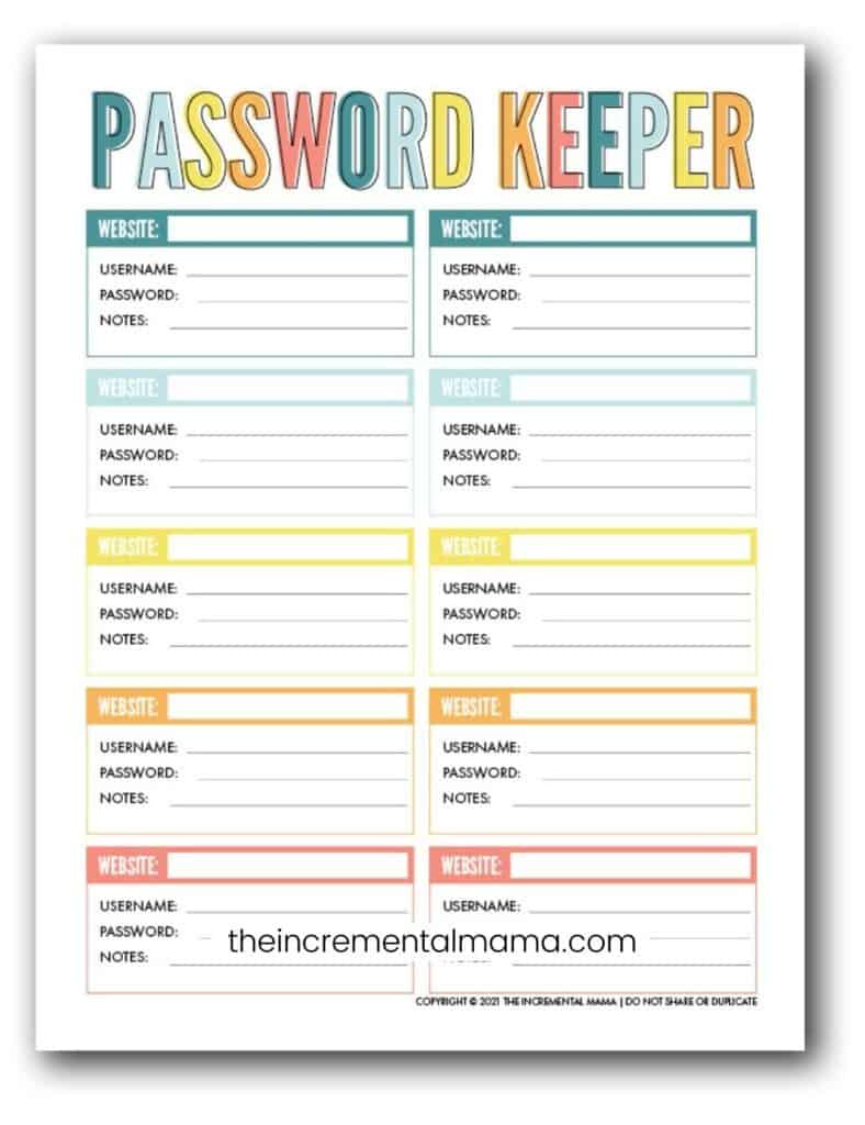 7 Free Printable Password Keeper Printables To Download Instantly with Printable Password Log App Free Download