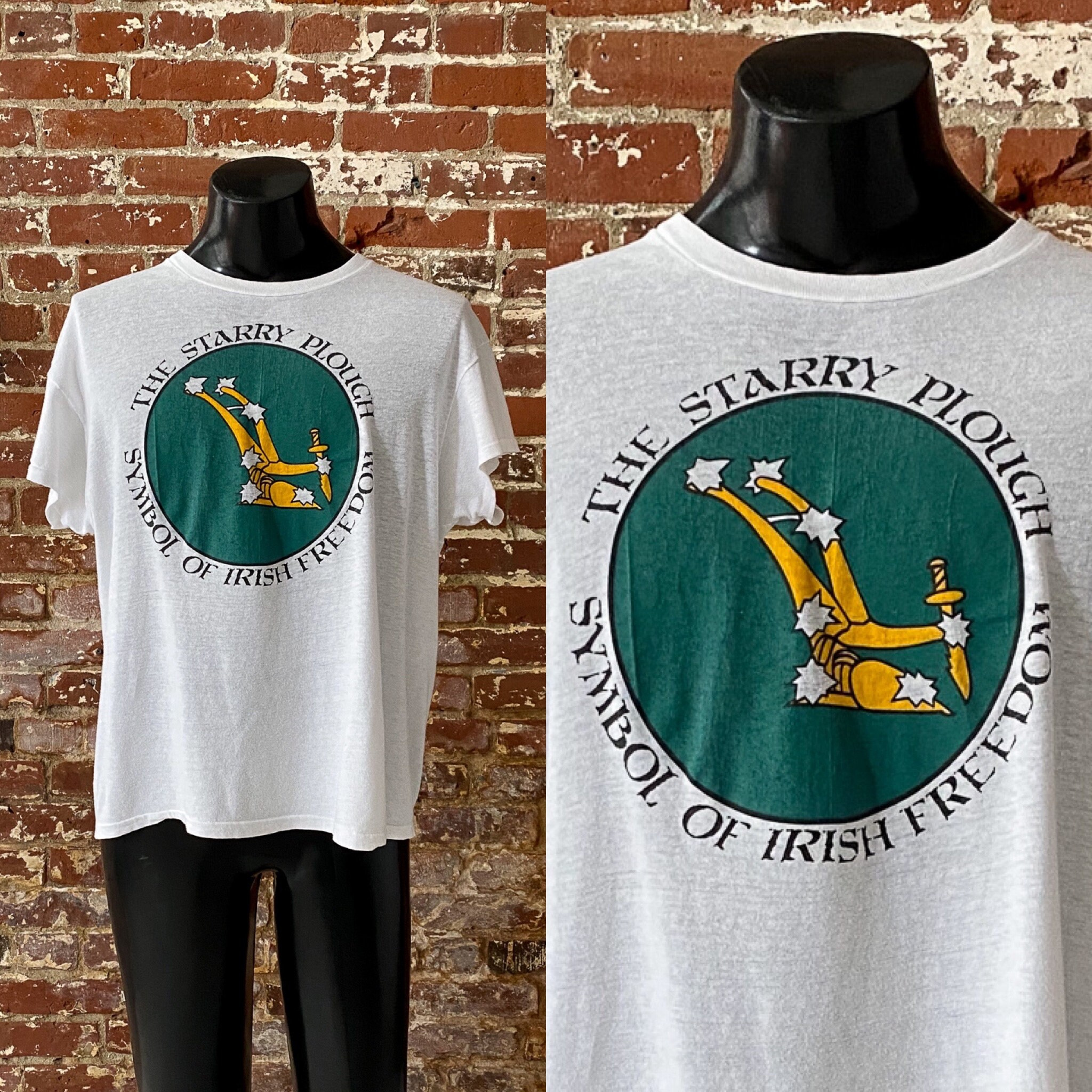 70S The Starry Plough Symbol Of Irish Freedom T-Shirt. Vintage in Freed Vintage Irish Printable