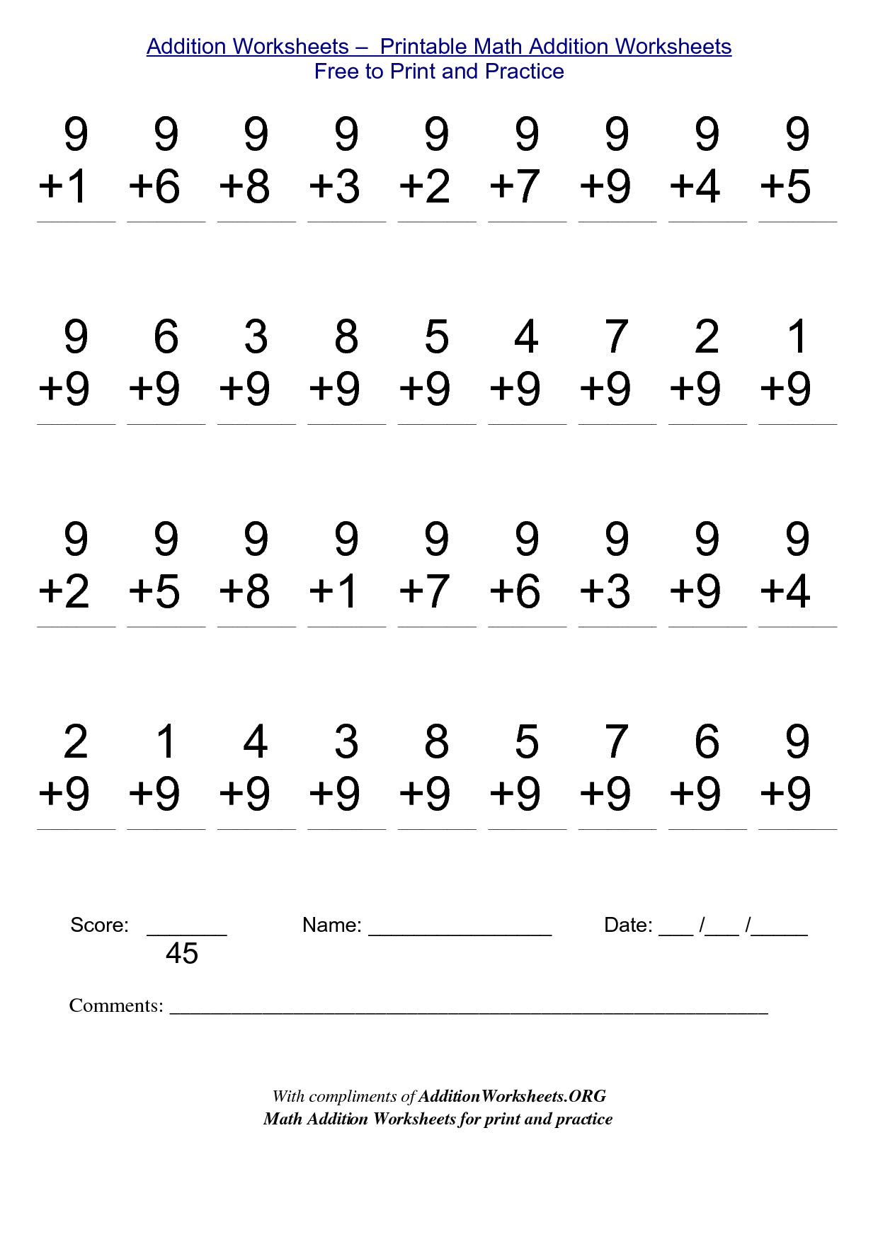 Alot Search inside Free Printable Math Sheets