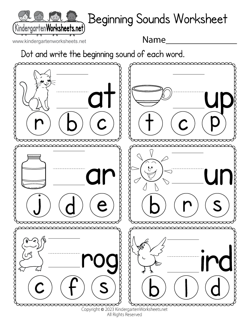 Beginning Sounds Worksheet - Free Printable, Digital, &amp;amp; Pdf inside Free Printable Worksheets for Kindergarten