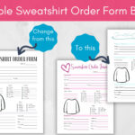 Custom Sweatshirt Order Form And Trackers Canva Template Within Custom Sweatshirt Order Form Template Free Printable