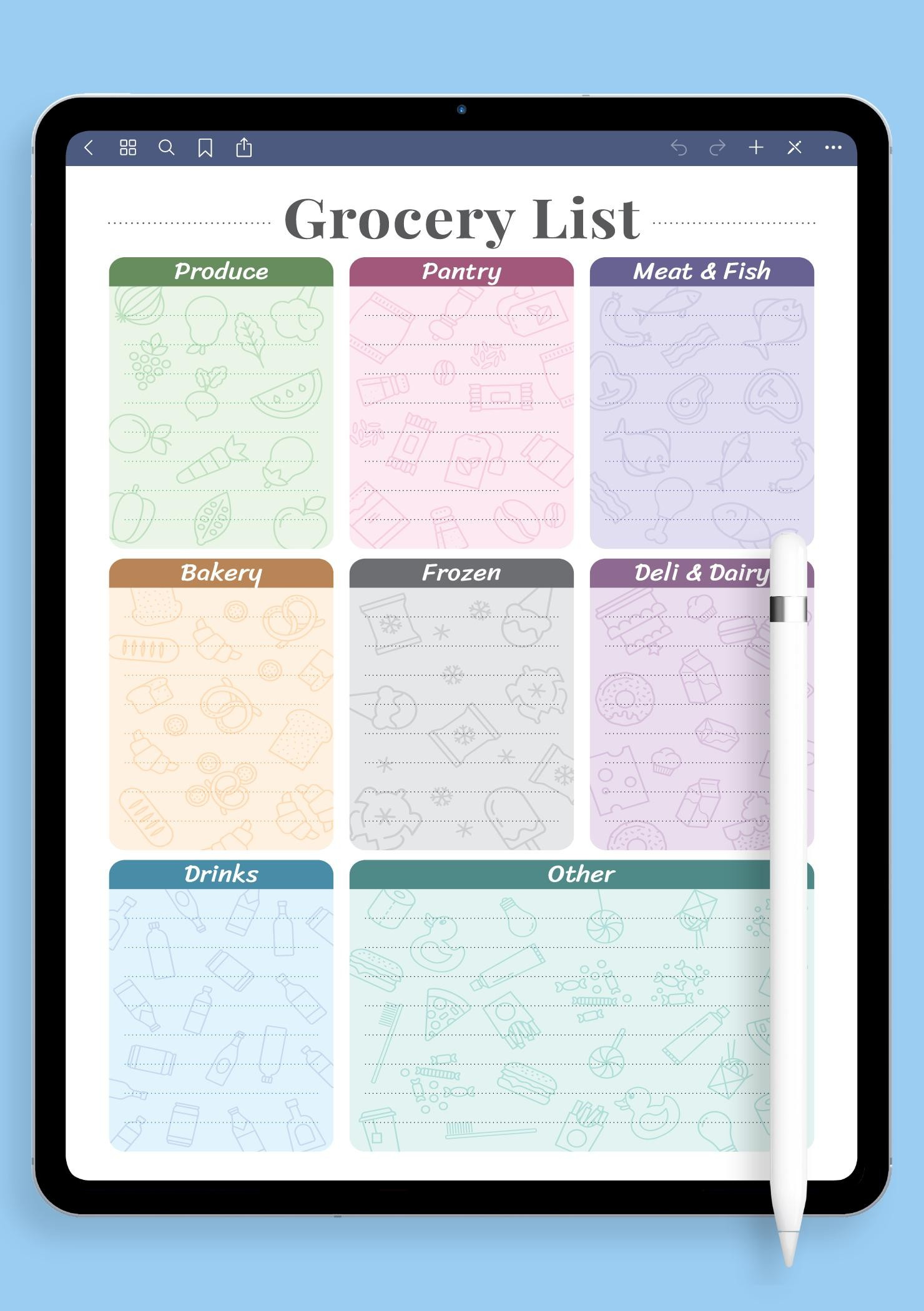 Download Printable Grocery List Template Pdf within Grocery Checklist Happy Planner Printables Free Mini Size Shopping List