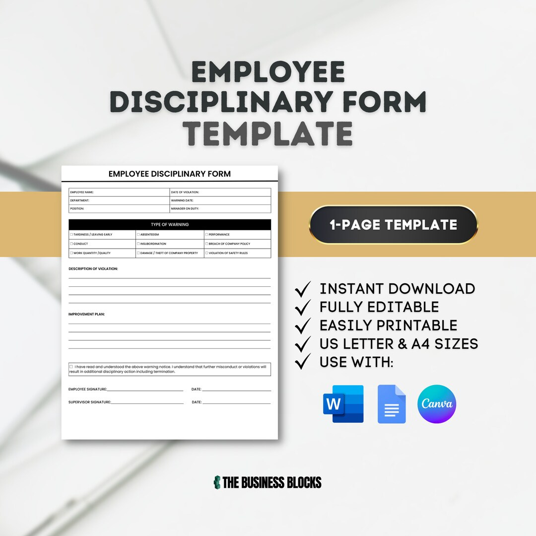 Employee Disciplinary Form Employee Corrective Action Form in Free Church Discipline Forms Printable