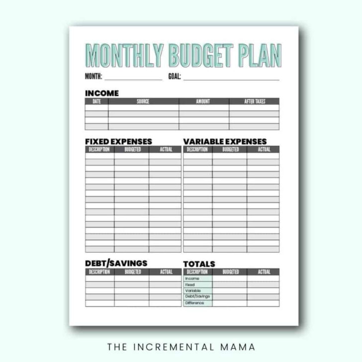 Budget Sheets Free Printable