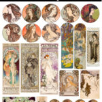 Free Printable Art Nouveau Collage Sheets — The Art Scavenger Regarding Alphonso Mucha Free Downloads Prints Printable Free