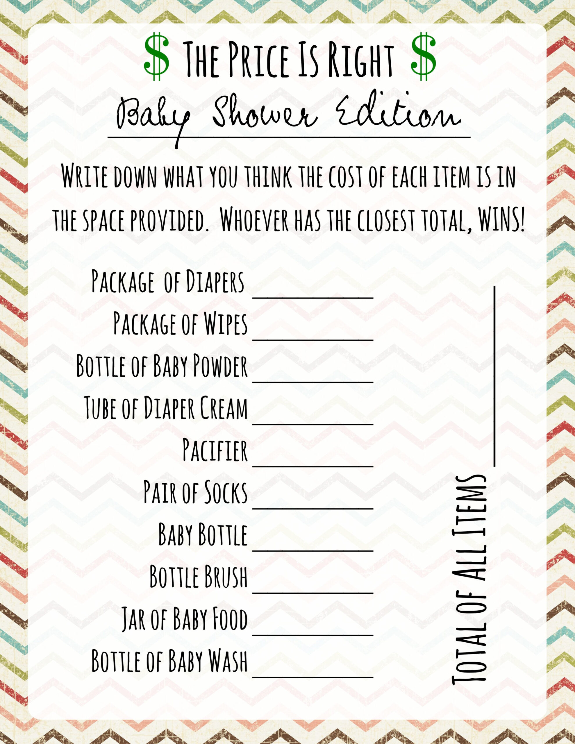 Free Printable Baby Shower Games - Download Instantly! with Free Printable Baby Shower Games