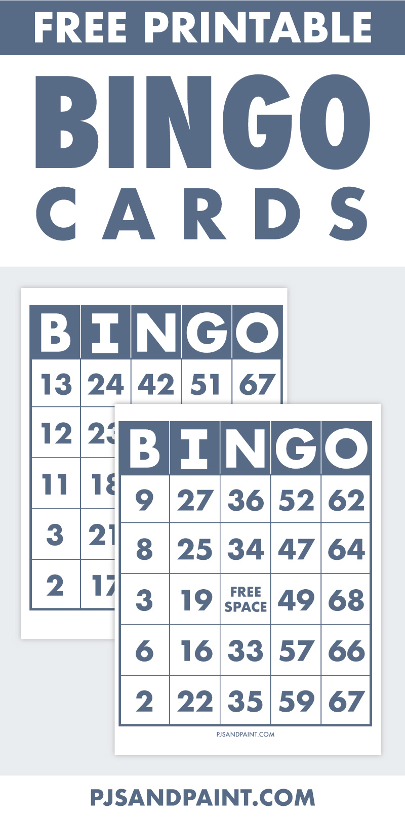 Free Printable Bingo Cards - Pjs And Paint for Printable Bingo Cards Free