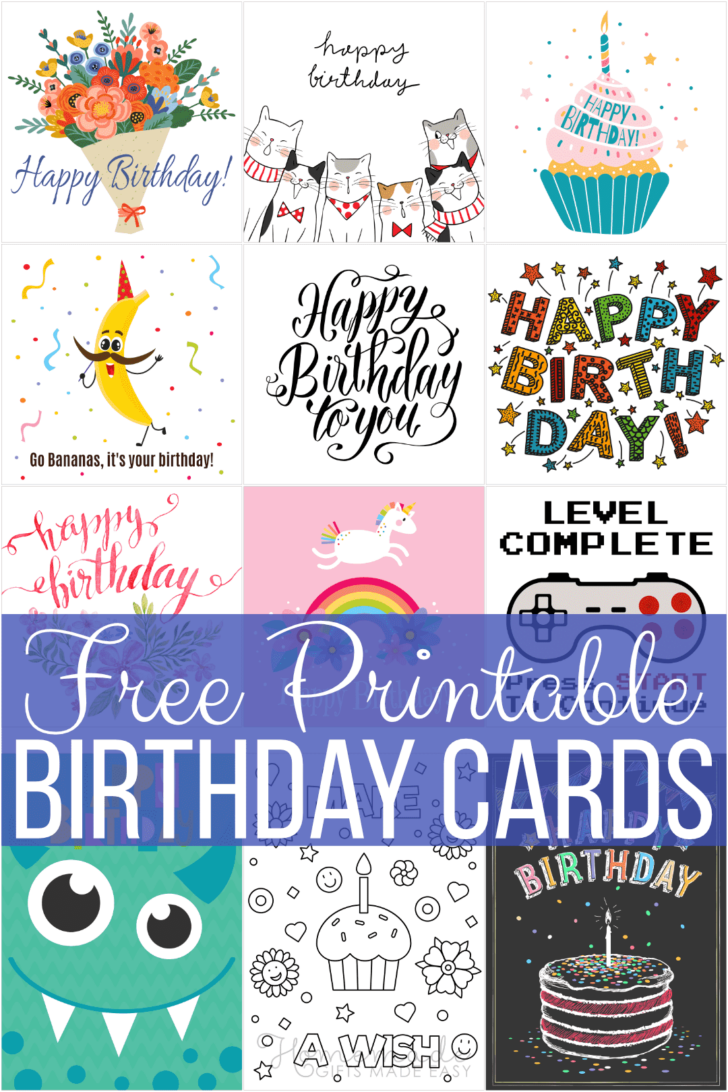 Birthday Cards Printable Free