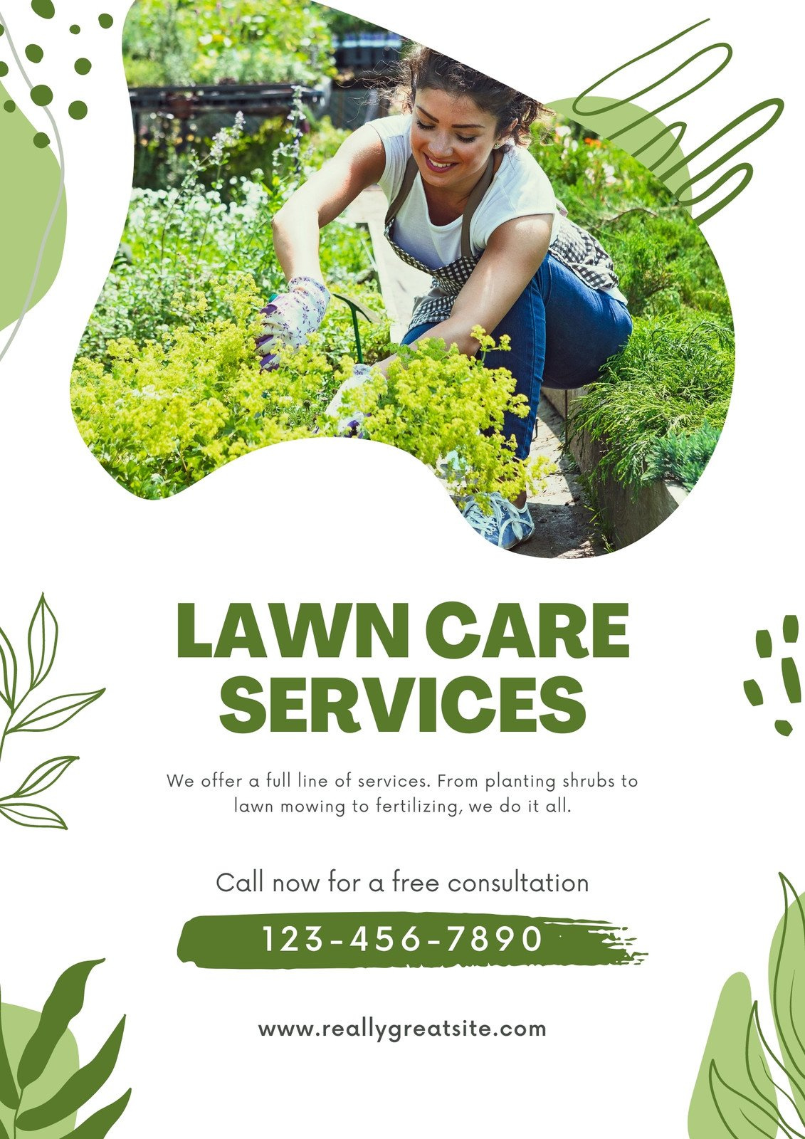 Free Printable, Customizable Landscaping Flyer Templates | Canva with Free Printable Yard Work Flyers