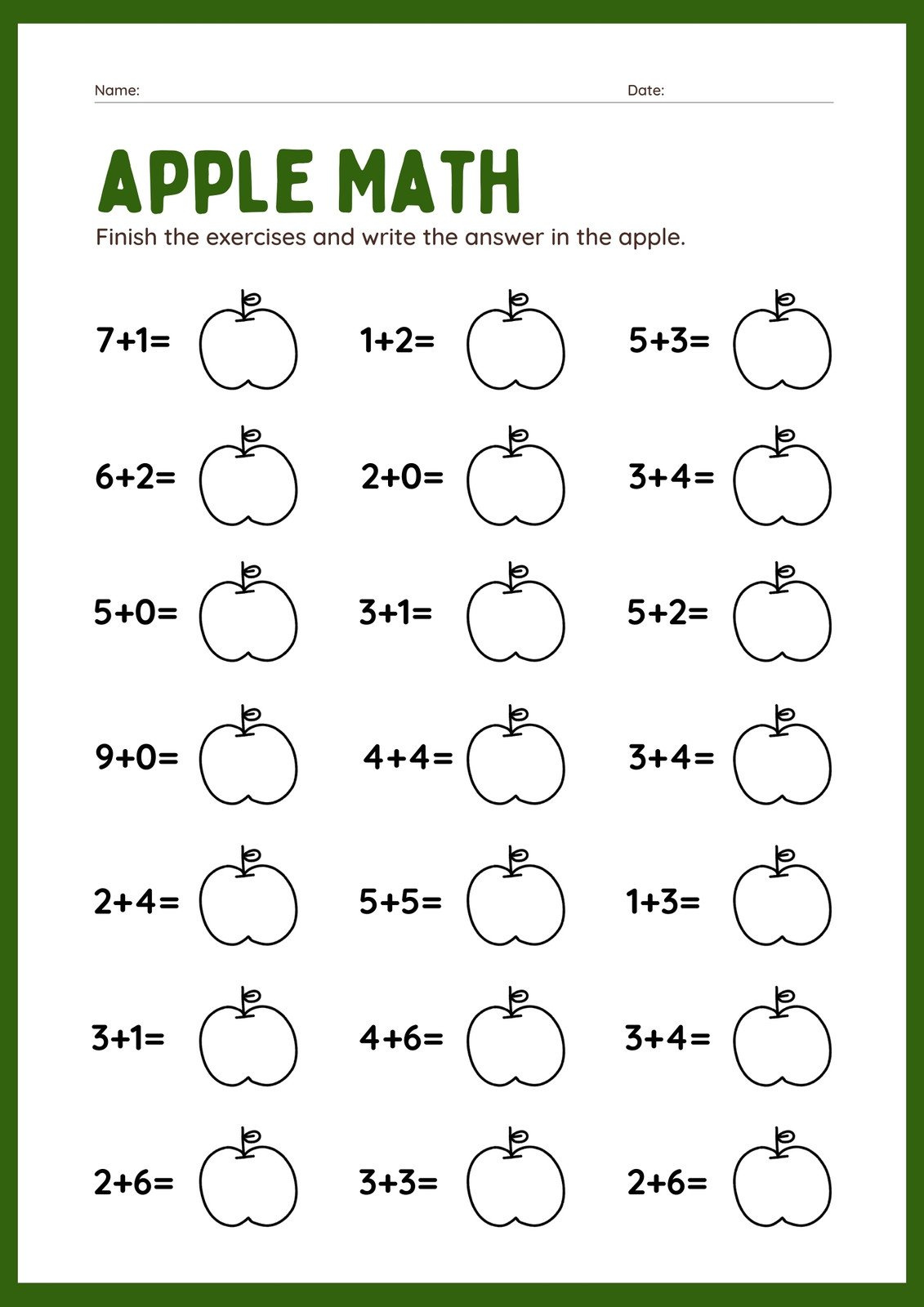 Free, Printable, Customizable Math Worksheet Templates | Canva inside Free Printable Math Sheets