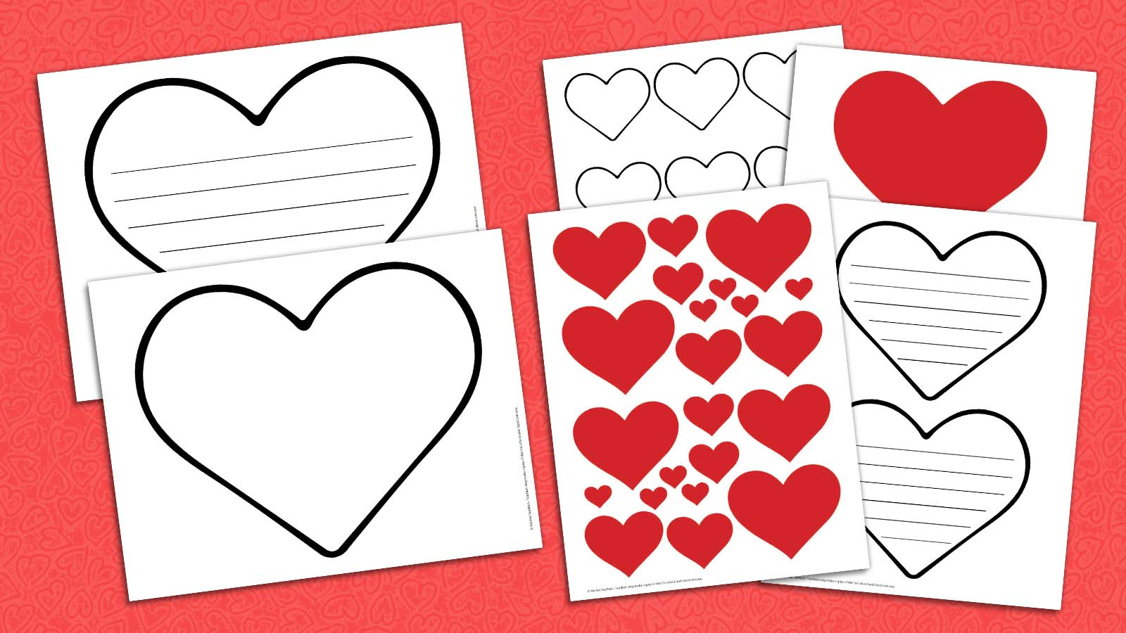 Free Printable Heart Bundle throughout Free Valentine Heart Printables