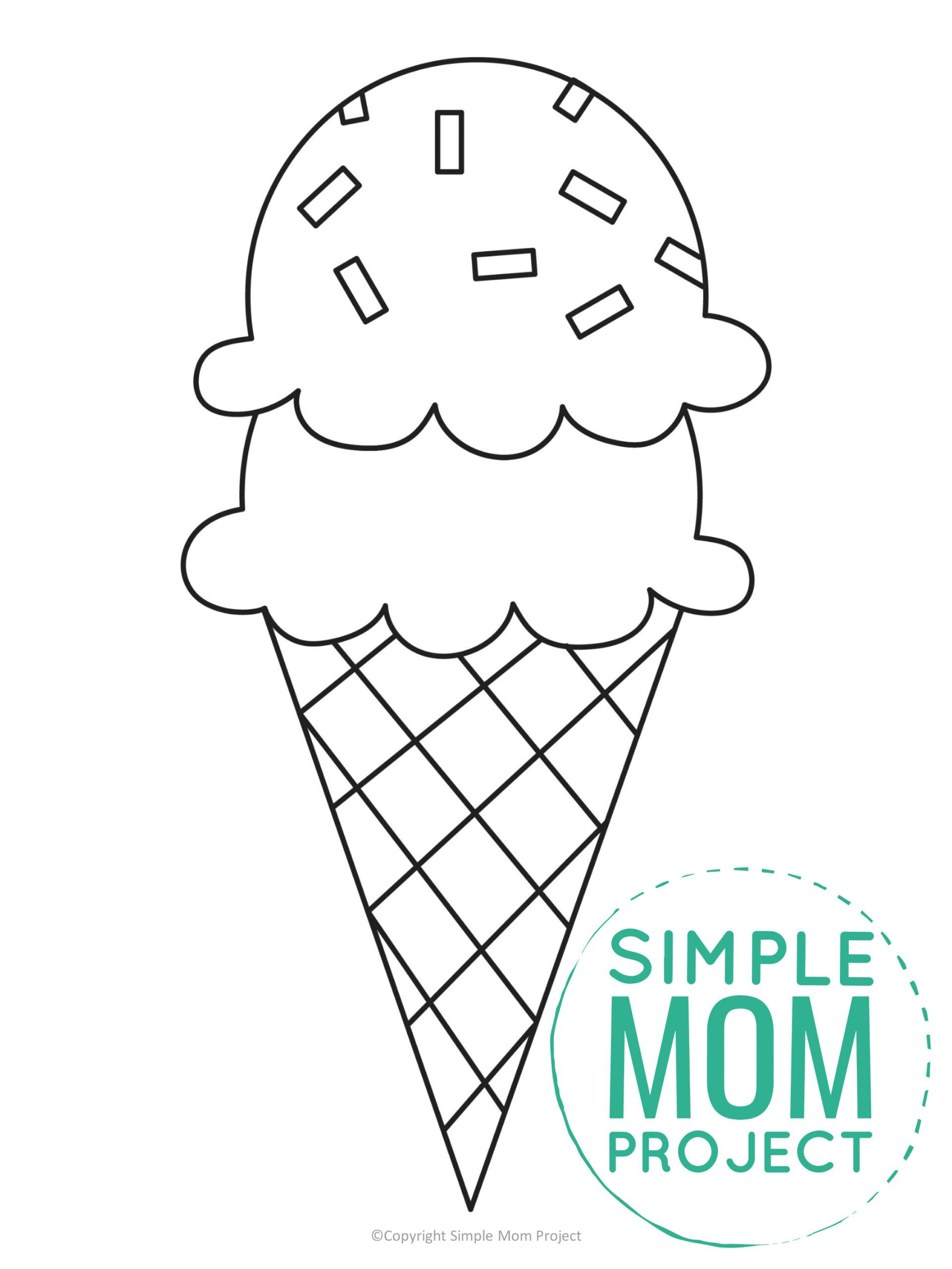 Free Printable Ice Cream Template in Ice Cream Cone Template Printable Free