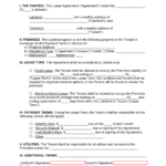 Free Simple 1 Page Lease Agreement Template | Sample   Pdf | Word Regarding Free Printable Basic Rental Agreement