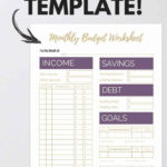 Free Simple Monthly Budget Template For Single Person Free Printable Monthly Budget Worksheet