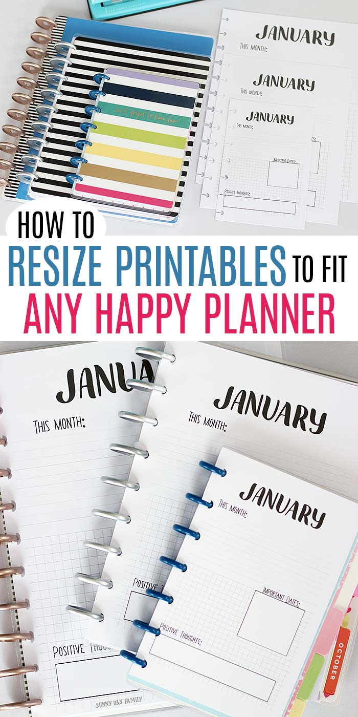 How To Resize Printables To Fit Any Happy Planner Size (With Video inside Happy Planner Printables Free Mini Size