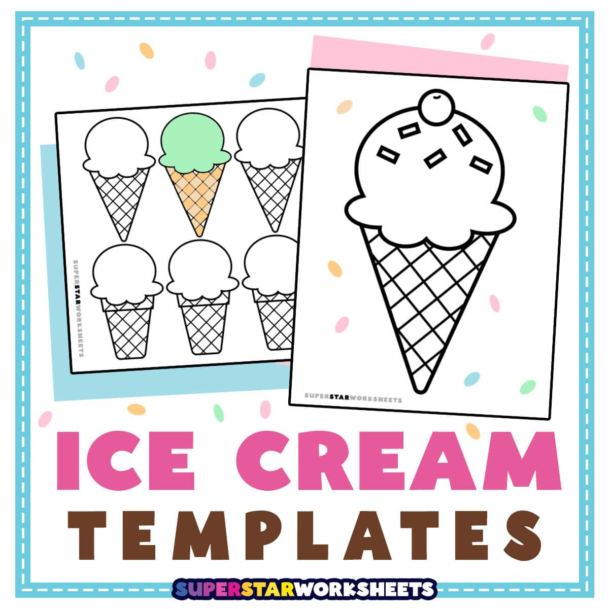 Ice Cream Cone Template - Superstar Worksheets with regard to Simple Ice Cream Cone Template Printable Free