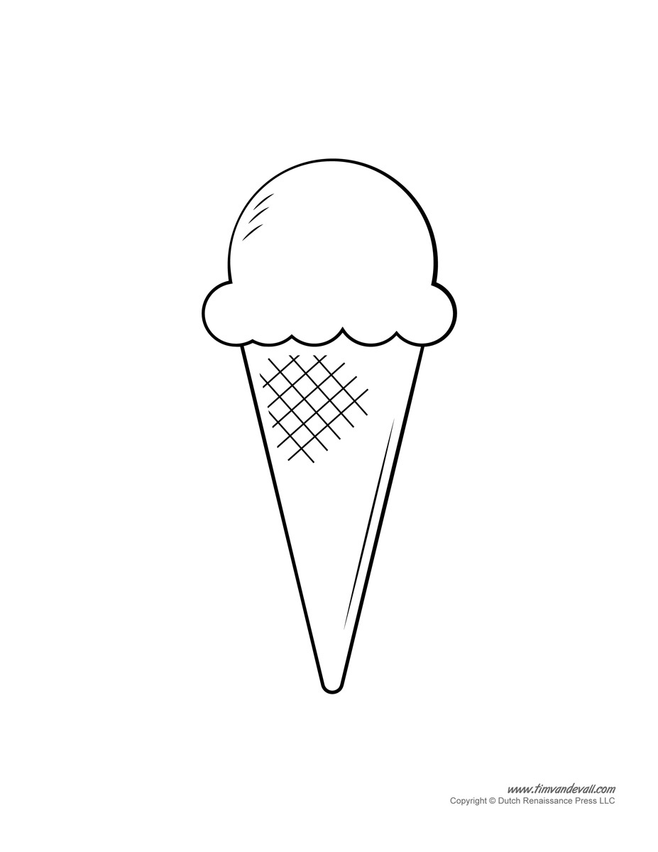 Ice Cream Templates And Coloring Pages For An Ice Cream Party regarding Ice Cream Cone Template Printable Free