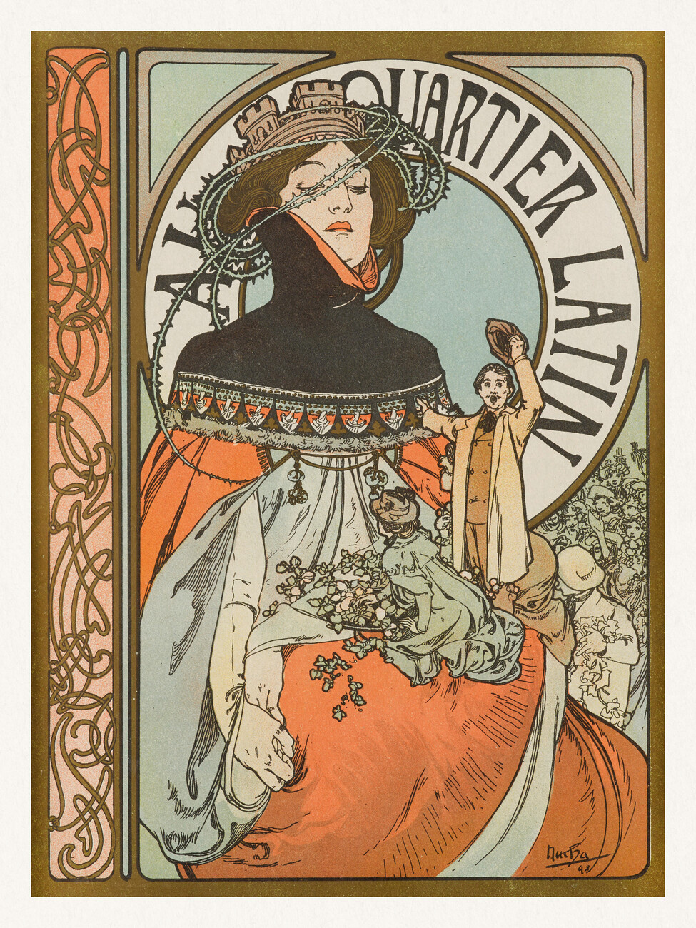 In The Latin Quarter, Alfons Mucha | Reproductions Of Famous regarding Old Mucha Prints Printable Free