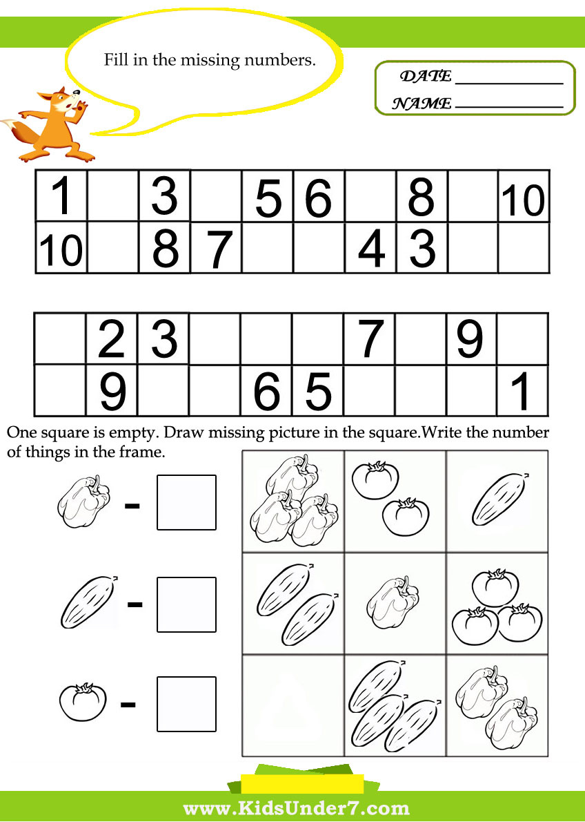 Kids Under 7: Kids Math Worksheets in Free Printable 7 Years Old Maths Worksheet