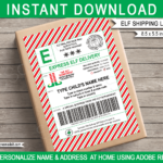 Large Elf Mail Shipping Labels   Usps Style Intended For Free Printable Heavy Package Sticker Template