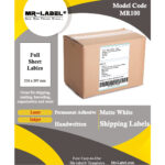 Mr Label White Parcel Shipping Labels   For Packages | Parcels | Diy    Self Adhesive Stickers For Inkjet & Laser Printer   Full A4 Sheet Regarding Free Printable Heavy Package Sticker Template