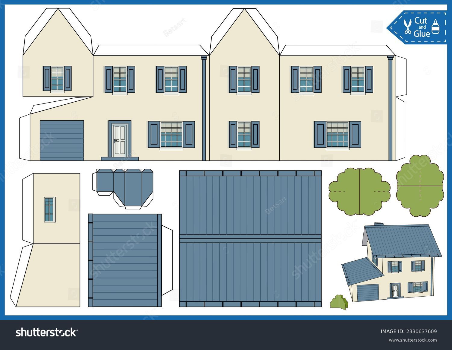 Papercraft Building: Over 312 Royalty-Free Licensable Stock within Free Printable DIY House Blueprints