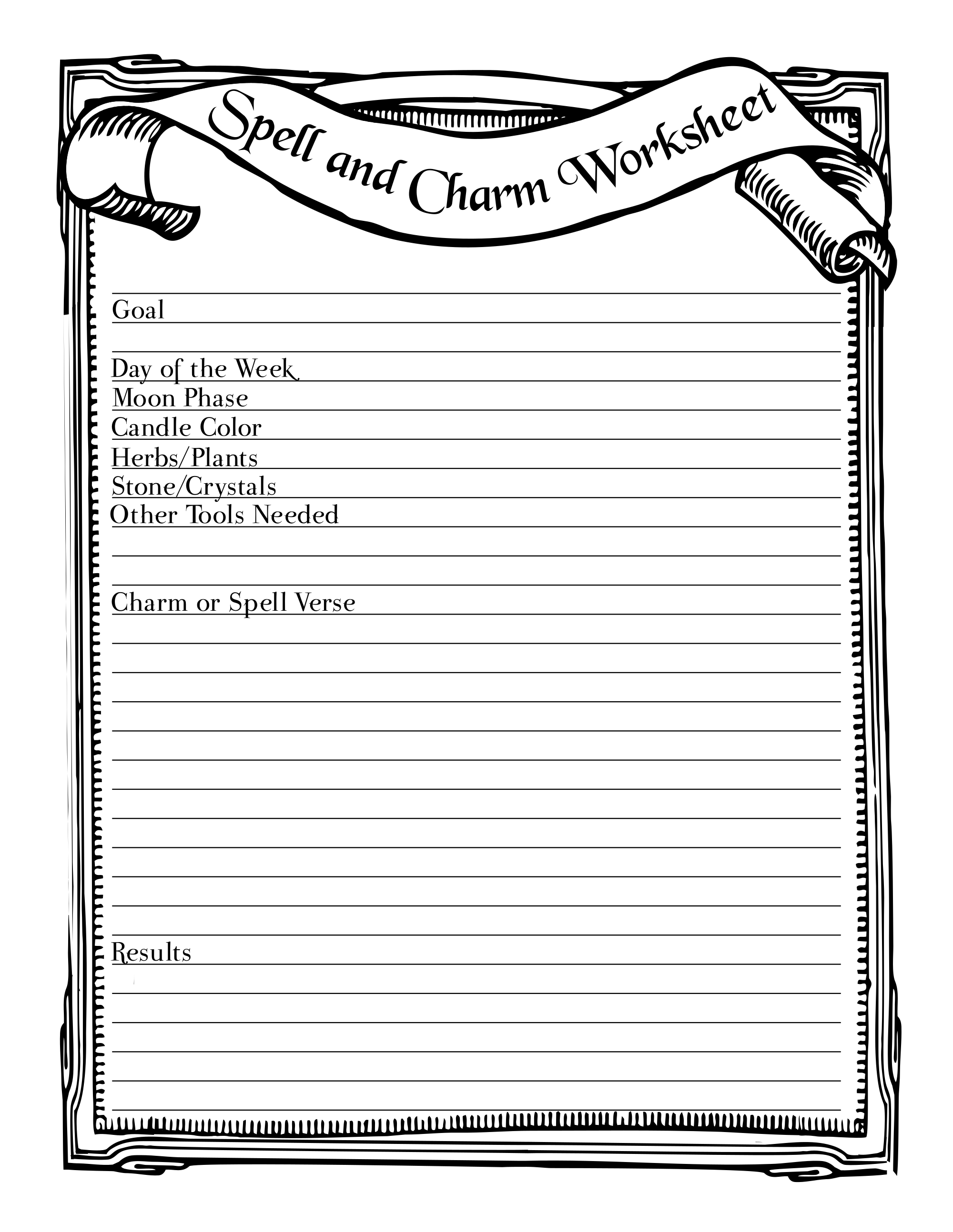 Pin Page pertaining to A Year and a Day Witchcraft Free Printables