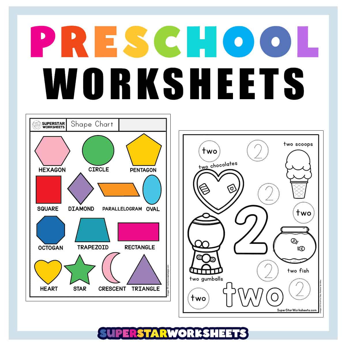 Preschool Worksheets - Superstar Worksheets in Free Printable Worksheets for Nursery