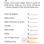 Printable Baby Shower Game: Guess The Price – Morning Motivated Mom Regarding Free Printable Baby Shower Games