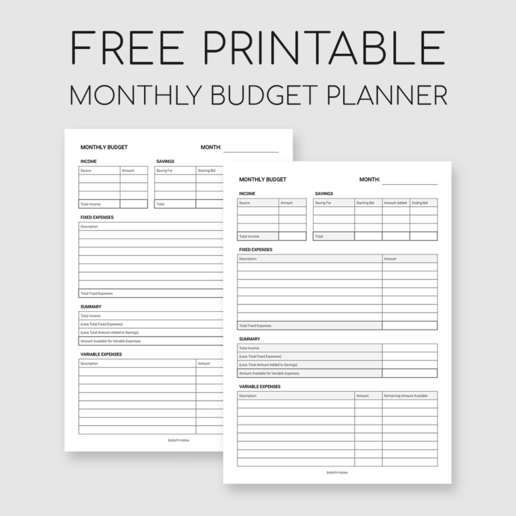 Free Printable Blank Budget Sheet