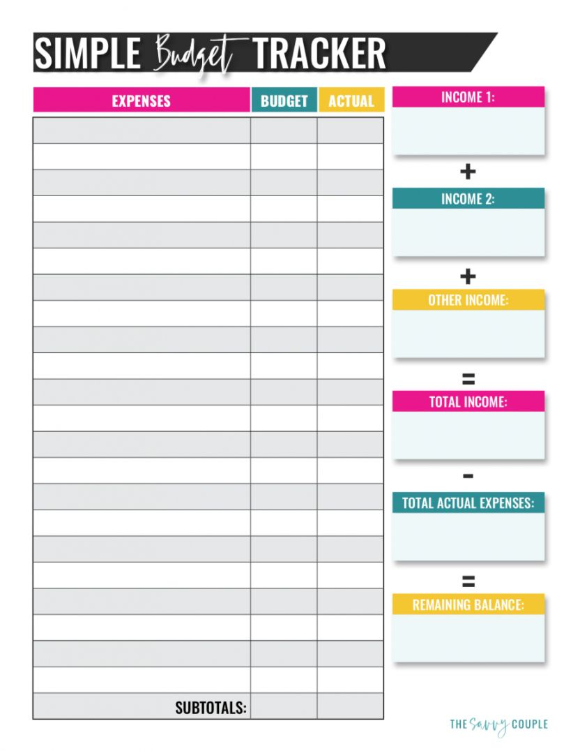 Single Person Budget Template inside Single Person Free Printable Monthly Budget Worksheet