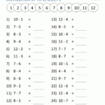 Subtraction Facts Worksheets 1St Grade Within Free Printable Math Worksheets