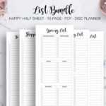 To Do Grocery List Packing List Blank Template Task List Shopping Within Grocery Checklist Happy Planner Printables Free Mini Size Shopping List