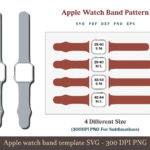 Watch Band Svg Png Template, Apple Watch Band Strap Pdf File Within Free Printable Watch Band Template