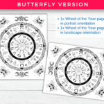 Wheel Of The Year Coloring Pages | Printable Grimoire Pages For With A Year And A Day Witchcraft Free Printables